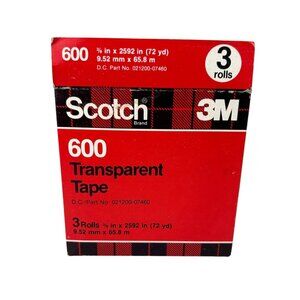 Scotch 3M Transparent Tape VTG 3/8" x 2592in (72 yards) Open Box 1 Partial Use